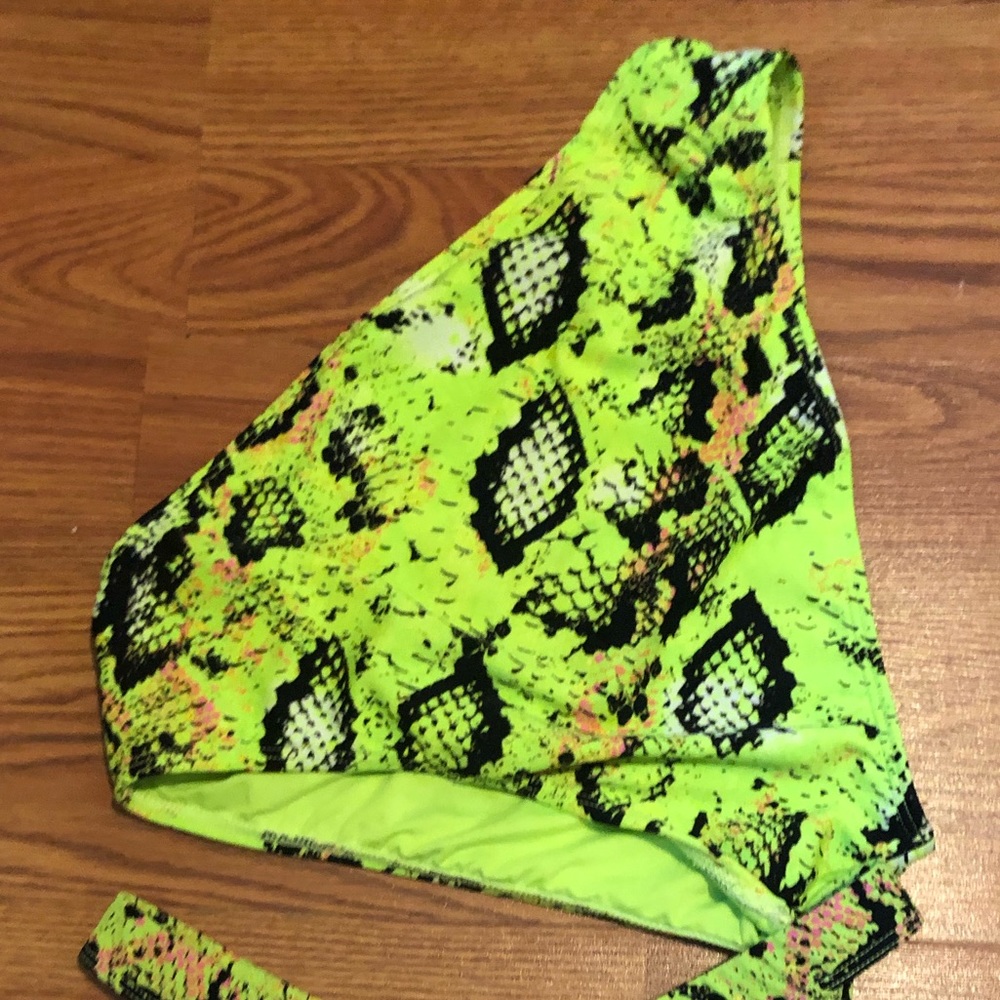 One shoulder snake print bikini set